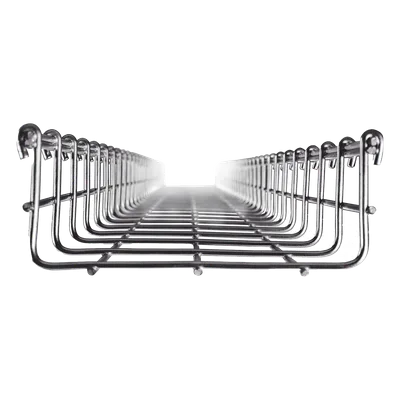 Charola tipo malla / 66 mm peralte / 150 mm ancho / 3 m tramo / Electro zinc / 158 cables Cat6 / 9.84 pies