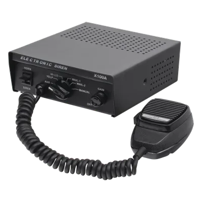 Sirena Vehicular / 100 W / 115 dB / 12 VCC / 6 Tonos Programables / Micrófono Integrado