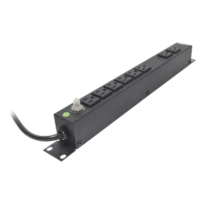 PDU Horizontal / 8 Contactos NEMA 5-15R / 120Vca / 15A / Rack 19" 1U / Cable 2.5 m (8.2 ft)