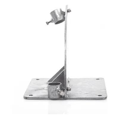 Base para Mástil con Ajuste de Ángulo / Acero Galvanizado en Caliente / Mástil 1" a 1-3/4" / Inclinación 0° a 60° / Tolerancia ±5 cm