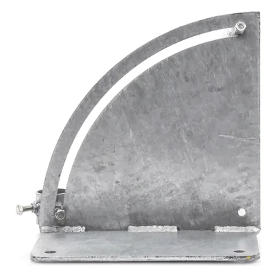 Base para Mástil con Ajuste de Ángulo / Acero Galvanizado en Caliente / Mástil 1" a 1-3/4" / Inclinación 0° a 60° / Tolerancia ±5 cm