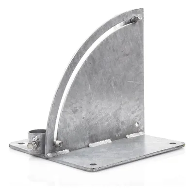 Base para Mástil con Ajuste de Ángulo / Acero Galvanizado en Caliente / Mástil 1" a 1-3/4" / Inclinación 0° a 60° / Tolerancia ±5 cm