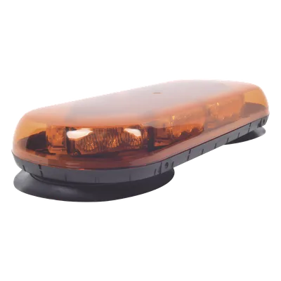 Mini Barra LED / 24 LED Ámbar / 25 Patrones de Destello / Montaje Magnético y Succión / 12 VCC / IP Extremo -40°C a 55°C