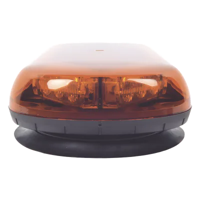 Mini Barra LED / 24 LED Ámbar / 25 Patrones de Destello / Montaje Magnético y Succión / 12 VCC / IP Extremo -40°C a 55°C