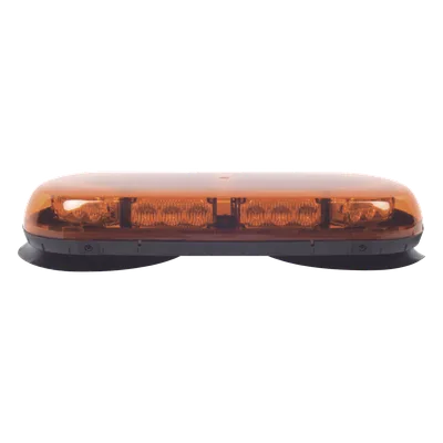 Mini Barra LED / 24 LED Ámbar / 25 Patrones de Destello / Montaje Magnético y Succión / 12 VCC / IP Extremo -40°C a 55°C
