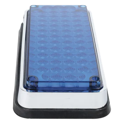 Luz de Advertencia LED / 66 LED / 7x3" / 12 VCC / 10 Patrones de Destello / Montaje Permanente / Color Azul