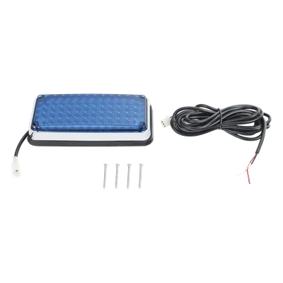 Luz de Advertencia LED / 66 LED / 7x3" / 12 VCC / 10 Patrones de Destello / Montaje Permanente / Color Azul