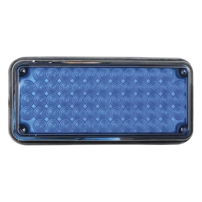 Luz de Advertencia LED / 66 LED / 7x3" / 12 VCC / 10 Patrones de Destello / Montaje Permanente / Color Azul