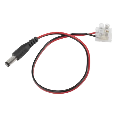 Cable de Alimentación DC / Calibre 18 AWG / Conector DC Macho 5.5x2.1 mm / Bloque Terminal Atornillable / Longitud 28.5 cm