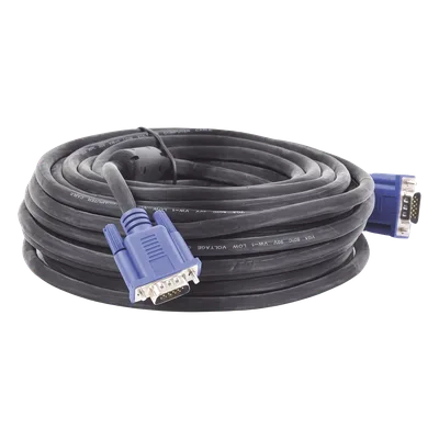 Cable Extensor VGA / 15 m (49.2 ft) / Full HD 1920x1080p / Conector HD15 Macho a Macho / Blindaje Aluminio y Malla Trenzada / CCTV y Videovigilancia