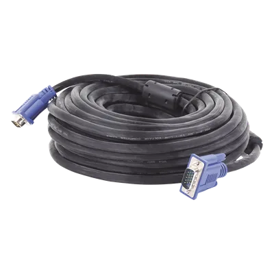 Cable Extensor VGA / 15 m (49.2 ft) / Full HD 1920x1080p / Conector HD15 Macho a Macho / Blindaje Aluminio y Malla Trenzada / CCTV y Videovigilancia