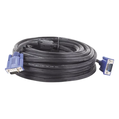 Cable Extensor VGA / 15 m (49.2 ft) / Full HD 1920x1080p / Conector HD15 Macho a Macho / Blindaje Aluminio y Malla Trenzada / CCTV y Videovigilancia