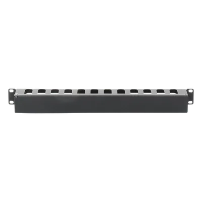 Organizador de Cables Horizontal / 19" / 1UR / Acero Calibre 18 (1.21 mm) / Profundidad 64 mm