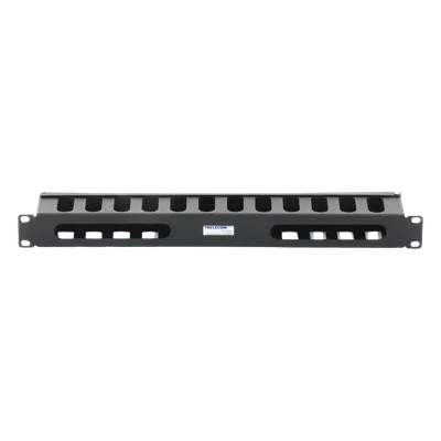 Organizador de Cables Horizontal / 19" / 1UR / Acero Calibre 18 (1.21 mm) / Profundidad 64 mm