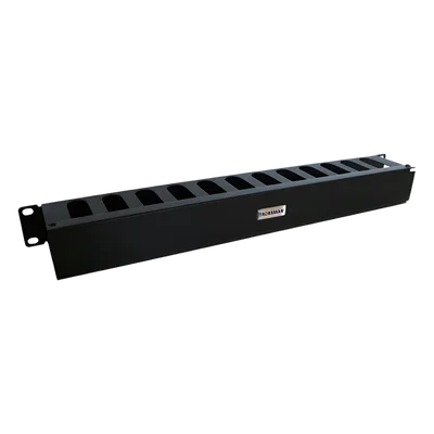 Organizador de Cables Horizontal / 19" / 1UR / Acero Calibre 18 (1.21 mm) / Profundidad 64 mm
