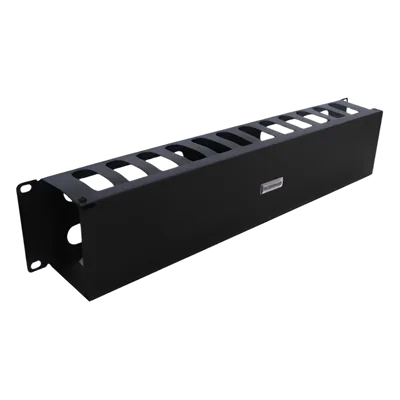 Organizador de Cables Horizontal / 19" / 2UR / Acero Calibre 18 / Tapa PVC / 2.52' (30.24 in) de Profundidad
