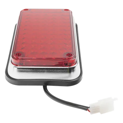 Luz de Advertencia LED / 6x4" / 66 LEDs / 12 VCC / 1 A / 10 Patrones de Destello / Montaje Permanente / Color Rojo