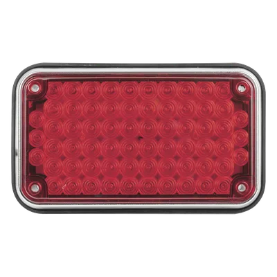 Luz de Advertencia LED / 6x4" / 66 LEDs / 12 VCC / 1 A / 10 Patrones de Destello / Montaje Permanente / Color Rojo