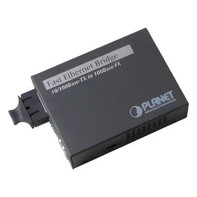 Convertidor de medios 100 Mbps UTP/fibra óptica Mono-Modo hasta 15 Km, conector SC