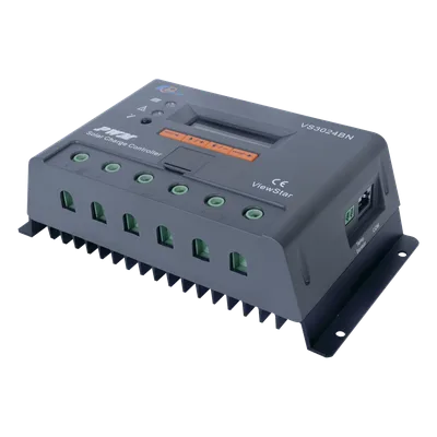 Controlador Solar de Carga PWM / 30 A / 12/24 V / Display LCD / RS485 Modbus / 4 Botones Configurables