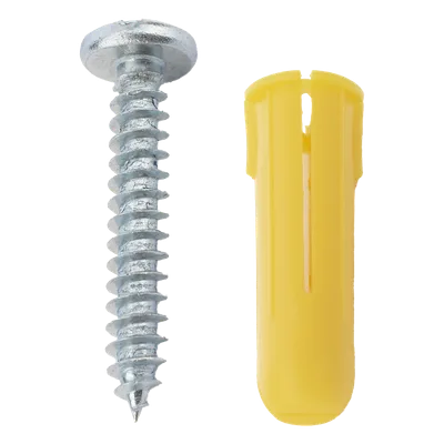 Kit de Fijación / 20 Taquetes de 1" (25.4 mm) / 20 Tornillos 8 mm x 1" (25.4 mm) / Doble Expansión / Carga 50 kg / Polietileno HDPE