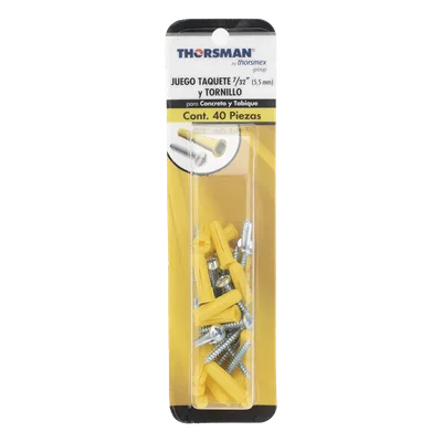 Kit de Fijación / 20 Taquetes de 1" (25.4 mm) / 20 Tornillos 8 mm x 1" (25.4 mm) / Doble Expansión / Carga 50 kg / Polietileno HDPE