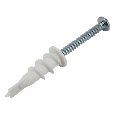 Kit de Fijación Autoperforable / 10 Unidades / Carga 5 kg / Tornillo 10 mm x 38 mm / Tablaroca y Mampostería / Nylon Reforzado / -40°C a +80°C