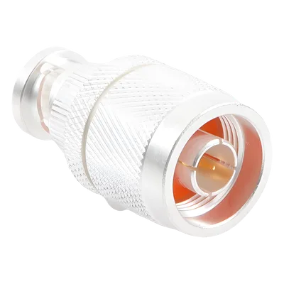 Adaptador Coaxial en Línea / N Macho a BNC Macho / Impedancia 50 Ω / Cuerpo Bronce Plateado / Contacto Oro / Aislante Teflón