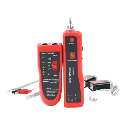 Detector de Cable con Generador de Tonos / Alcance 3 km (9,842 ft) / Prueba Continuidad y Configuración / Batería 9V DC