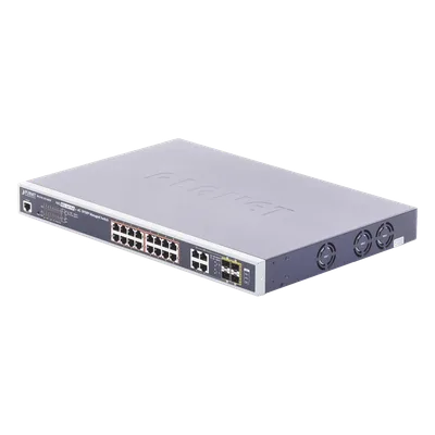 Switch Administrable 16 puertos 10/100/1000 802.3at PoE 230W y 4 puertos GigabitTP/SFP Combo