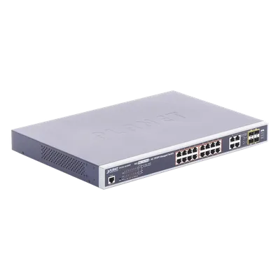 Switch Administrable 16 puertos 10/100/1000 802.3at PoE 230W y 4 puertos GigabitTP/SFP Combo