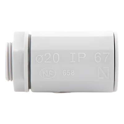Conector de Tubería Rígida a Caja / PVC Auto-extinguible / 20 mm / IP65 / -24 a 60°C / Libre de Halógenos