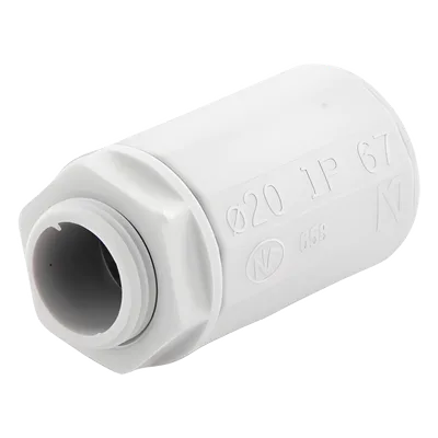 Conector de Tubería Rígida a Caja / PVC Auto-extinguible / 20 mm / IP65 / -24 a 60°C / Libre de Halógenos
