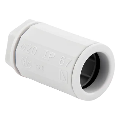 Conector de Tubería Rígida a Caja / PVC Auto-extinguible / 20 mm / IP65 / -24 a 60°C / Libre de Halógenos