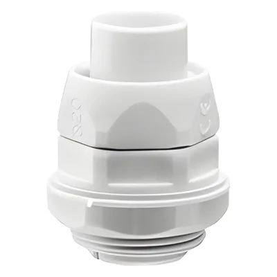 Conector de Tubería Flexible a Caja / PVC 16 mm / Auto-Extinguible / IP55 / -24°C a 60°C