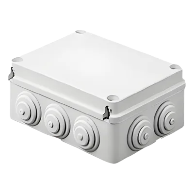 Caja de Derivación / PVC Auto-extinguible Libre de Halógenos / IP55 / IK08 / 10 Entradas / 190 x 140 x 70 mm / -24°C a 60°C