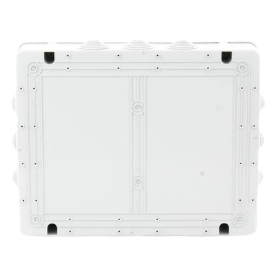 Caja Estanca de PVC Para Derivación y Conexión, 12 Entradas, Tapa Atornillada, 380x300x120 mm (Área interna), Uso Exterior IP55, Material que no Propaga el Fuego y Libre de Hálogenos