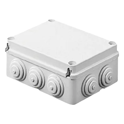 Caja Estanca de PVC Para Derivación y Conexión, 12 Entradas, Tapa Atornillada, 380x300x120 mm (Área interna), Uso Exterior IP55, Material que no Propaga el Fuego y Libre de Hálogenos