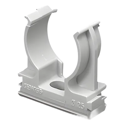 Soporte de Presión para Tubería / Diámetro 25 mm / PVC Auto-extinguible Libre de Halógenos / Montaje en Pared / Instalaciones de Telecomunicaciones y Seguridad