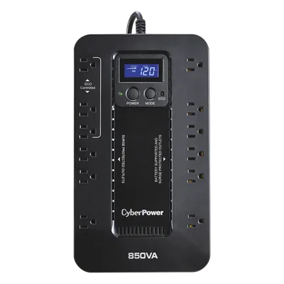 UPS de 850 VA/510 W, Topología Standby con Modo Ahorrador ECO, Entrada 120 Vca NEMA 5-15P, Con 12 Tomas NEMA 5-15R