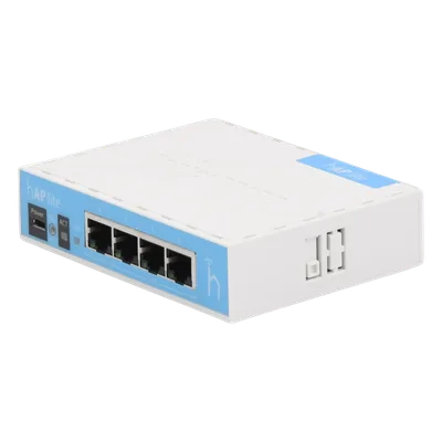 Punto de Acceso / 4 Puertos Fast Ethernet / Wi-Fi 2.4 GHz 802.11b/g/n / CPU 650 MHz / RouterOS L4