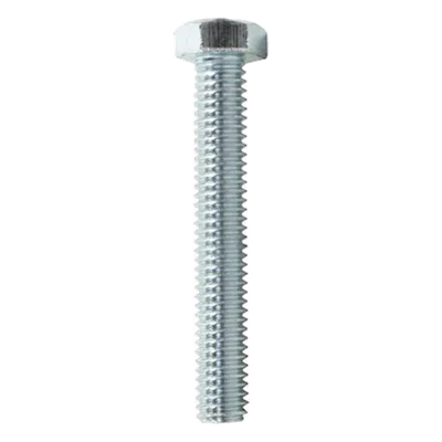 Tornillo cabeza hexagonal / 3/8" x 2 1/2" (9.5 mm x 63.5 mm) / Acero alta resistencia / Rosca métrica / Acabado galvanizado anticorrosión