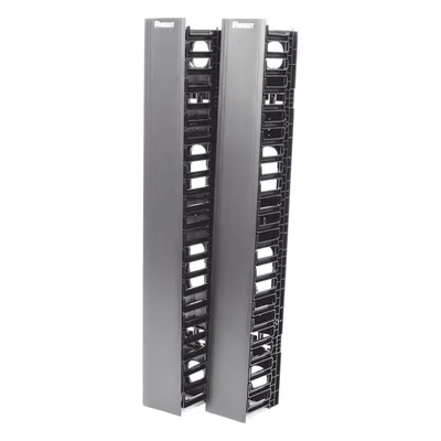 Organizador Vertical de Cables / Doble Cara / 45 RU / 5x12in / 4.9in Ancho / 6.9ft Altura / Negro