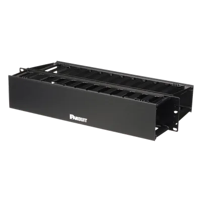 Organizador de Cables Horizontal / Doble Frontal y Posterior / 2UR / 19in / ABS