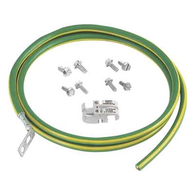 Kit de Jumper de Puesta a Tierra / 6 AWG / 1.52 m (5 ft) / Zapata 45° / Conector Htap 2-6 AWG / UL 467 / NEBS Level 3