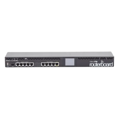 Router Board, CPU 1 Núcleo, 5 Puertos Gigabit, 5 Puertos Fast, 1 Puerto SFP, Licencia Nivel 5 y montaje en Rack