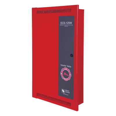 Amplificador de Evacuación por Voz / 125 W / 4 Circuitos de Altavoz Expandibles a 8 / Fuente con Respaldo de Batería / Supervisión 6 Hilos