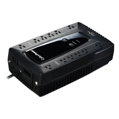 UPS de 750 VA/450 W, Topología Línea Interactiva, Entrada 120 Vca NEMA 5-15P, Tipo Gabinete Compacto, Con 12 Tomas NEMA 5-15R