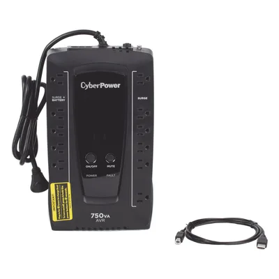 UPS de 750 VA/450 W, Topología Línea Interactiva, Entrada 120 Vca NEMA 5-15P, Tipo Gabinete Compacto, Con 12 Tomas NEMA 5-15R