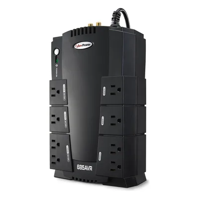 UPS de 685 VA/390 W, Topología Línea Interactiva, Entrada 120 Vca NEMA 5-15P, Tipo Gabinete Compacto, Con 8 Tomas NEMA 5-15R